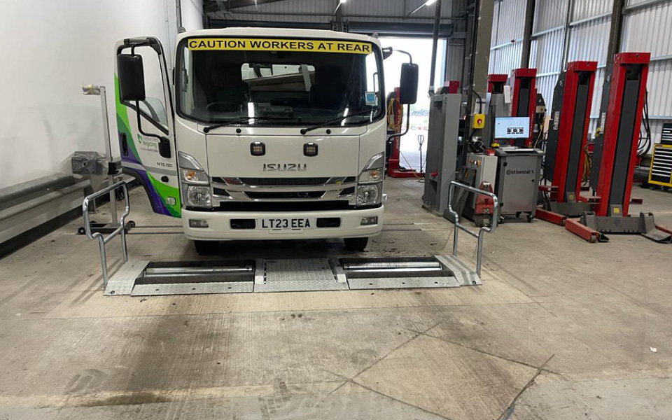 Commercial roller brake testers are installed in Cheshire West Recycling's workshops