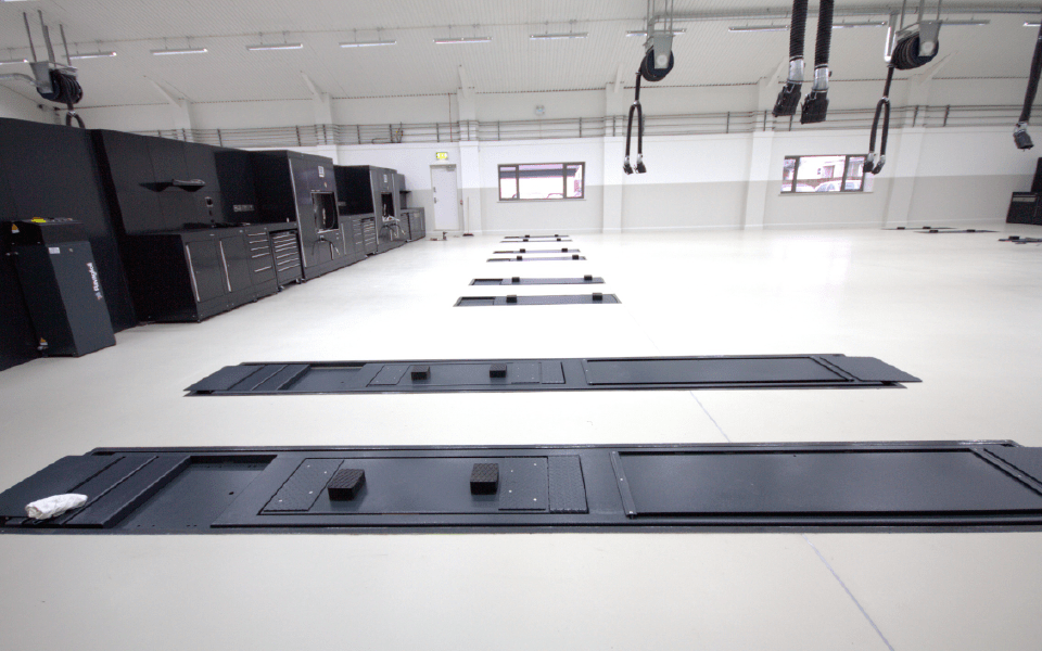 Sleek garage equipment installation at Charles Hurst dealership and servicing centre by CCS Garage Equipment in Northern Ireland