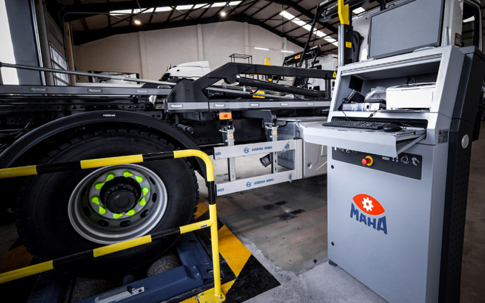 Commercial brake testers, installed by CCS Garage Equipment for Diamond Trucks' commercial vehicle workshop as part of the dealership's essential truck maintenance and servicing facilities and supporting ATF operations