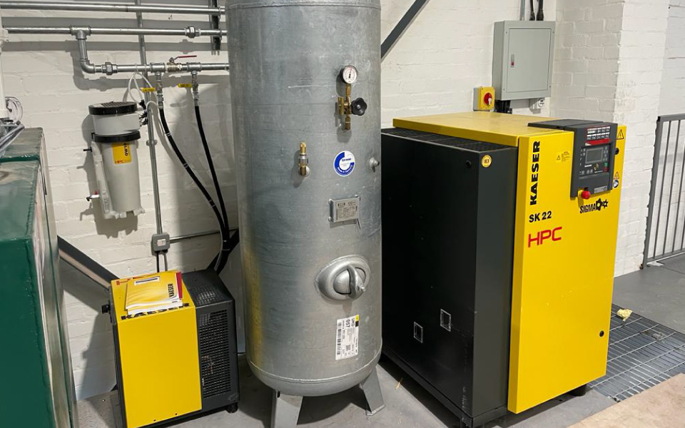 New compressed air systems for commercial workshop installation at Diamond Trucks, Warrington by CCS Garage Equipment