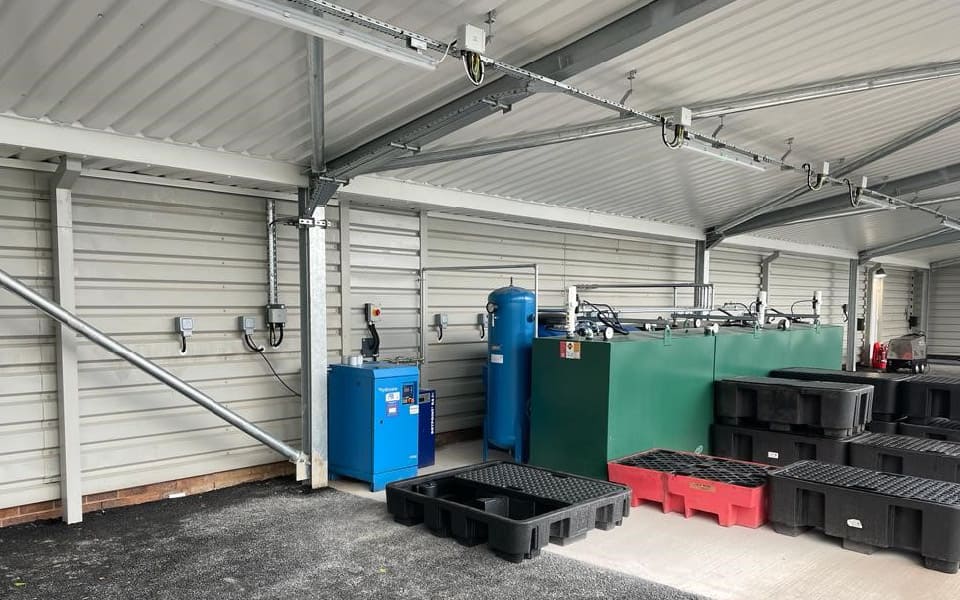 Bunded oil storage facility for North Wales Police's new vehicle workshop