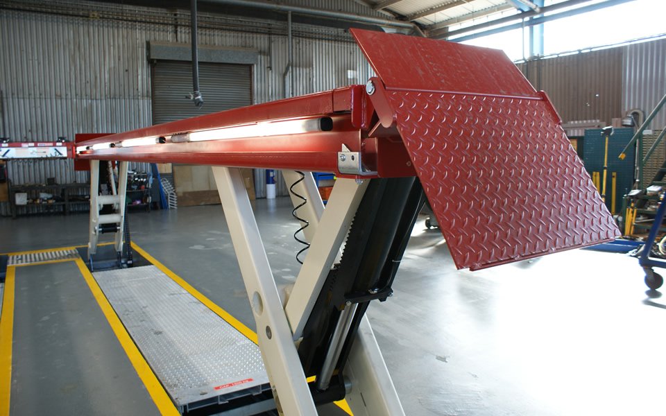 LED lighting integrated into Stertil Koni HGV commercial lifting platform, enabling Poole Council’s engineers to maintain and service a wide range of HGVs and specialist local authority vehicles