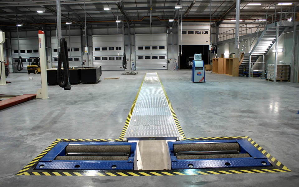 New commercial vehicle inspection pit & commercial brake tester installation by CCS Garage Equipment