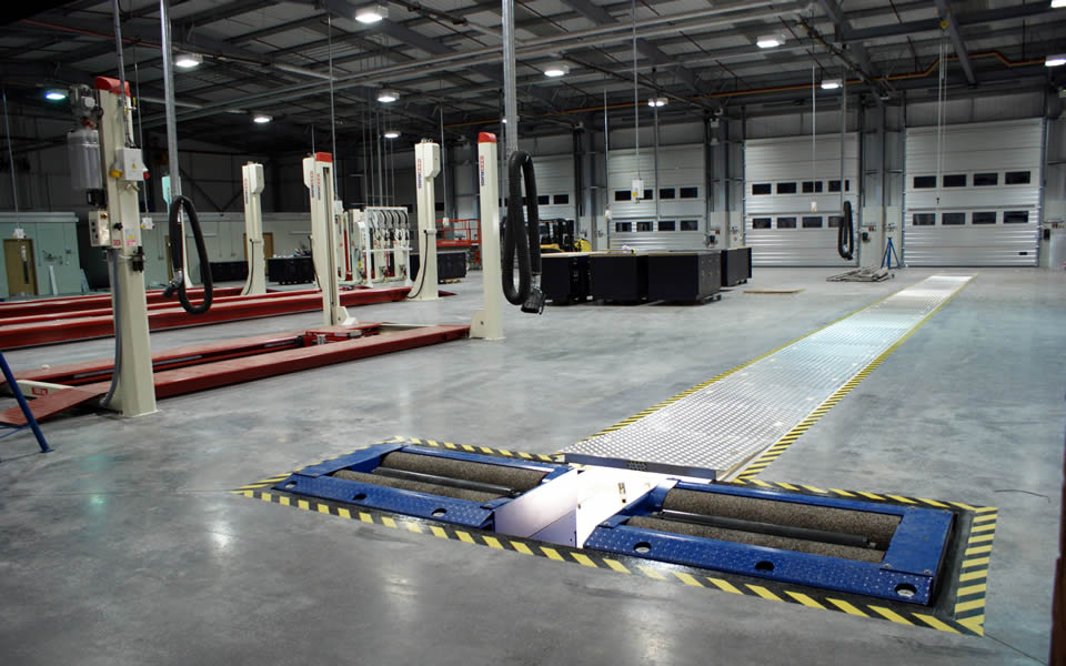Commercial brake testers & commercial vehicle inspection pit installed for Staffordshire Fire Service vehicle maintenance workshop