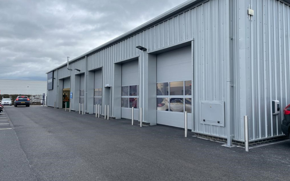 External photo of new Volvo bays, Riverside Motors Wakefield