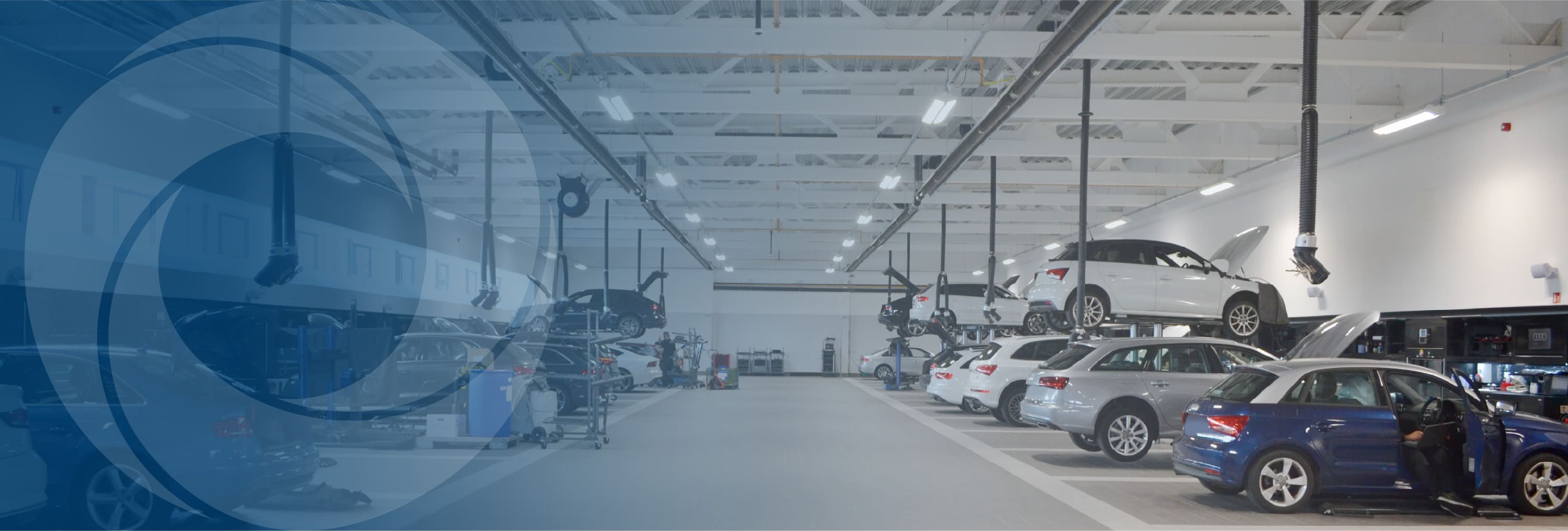 Garage equipment services for dealership workshops